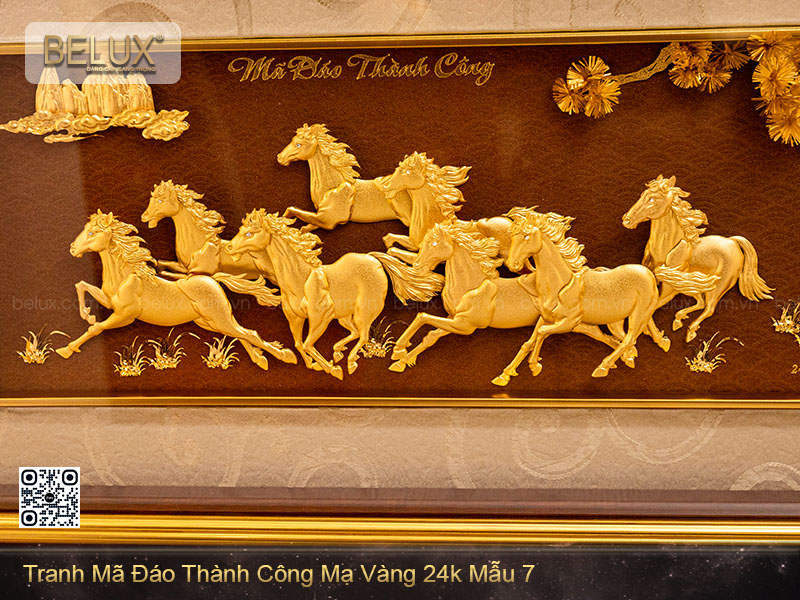 Tranh Mã Đáo Thành Công Mạ Vàng 24k Mẫu 7